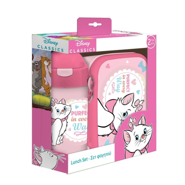 DISNEY MARIE CAT Σετ Φαγητού  με Φαγητοδοχείο 800 ml - Παγούρι Πλαστικό 500 ml